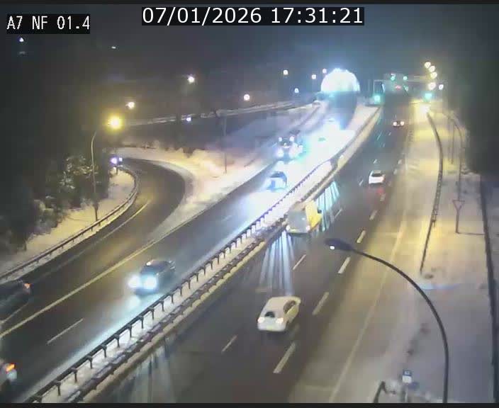 Caméra autoroute Luxembourg A7 - Echangeur Waldhaff - direction Tunnel Stafelter