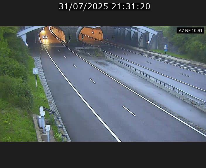 Caméra trafic Luxembourg - A7, Tunnel Gousselerbierg, entrée sud, direction Mersch