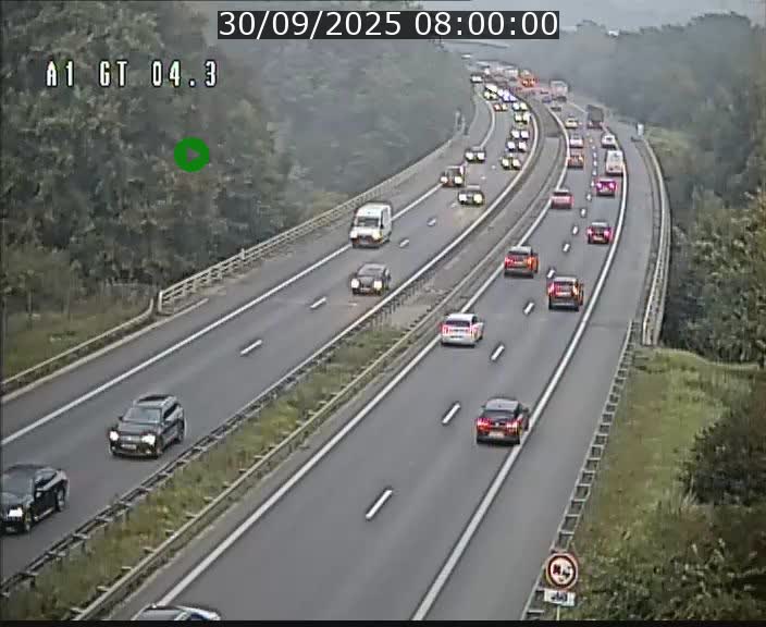 Traffic live webcam Luxembourg Itzig - A1 direction Sandweiler - BK 4.3