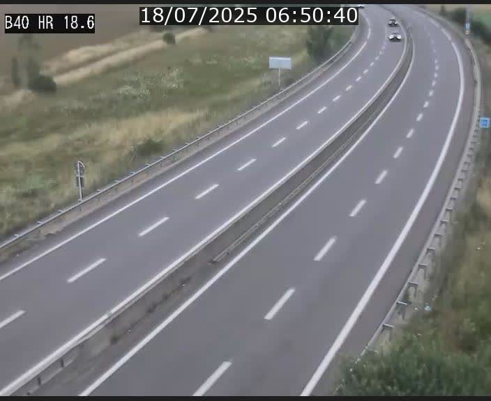 Webcam sur la route de liaison entre Micheville et Esch-Belval à la frontière entre le Luxembourg et la France. Vue orientée vers la Lorraine.