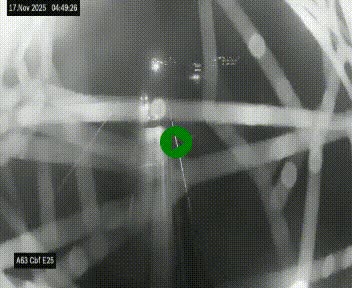 Webcam autoroute A63 en périphérie de Bordeaux au sud-est de la ville, en provenance du bassin d'Arcachon. Vue orientée vers Bordeaux