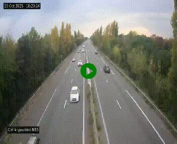 Webcam routière à la fin de la N10, en périphérique ouest d'Angouleme, proche de la jonction avec l'A10