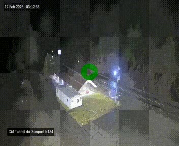 Webcam à l'entrée du tunnel du Somport, côté français, sur la N134, dans les Pyrénées, en direction de l'Espagne, à 1116 mètres d'altitude