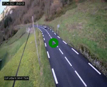 Webcam dans les Pyrénées Atlantique au niveau du col d'Urdos et du fort du Pourtalet sur la N134, en direction du Col et du tunnel du Somport, à 765 mètres d'altitude