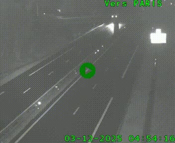 Caméra routière sur l'autoroute A20 au nord de Limoges, à la jonction avec la N520. Vue orientée vers Paris