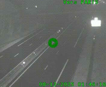 Caméra routière sur l'autoroute A20 au nord de Limoges, à la jonction avec la N520. Vue orientée vers Paris