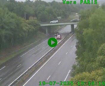 Caméra routière sur l'autoroute A20 au nord de Limoges, à la jonction avec la N520. Vue orientée vers Paris