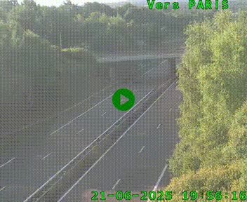 Caméra routière sur l'autoroute A20 au nord de Limoges, à la jonction avec la N520. Vue orientée vers Paris
