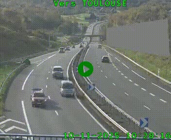 Caméra routière sur l'autoroute A20 à Noailles, en périphérie de Brive-la-Gaillarde. Vue orientée vers Toulouse