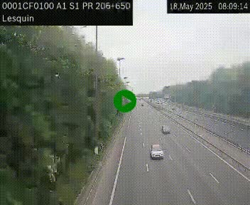 Webcam autoroute A1 à hauteur de Lesquin. Vue orientée vers Lille