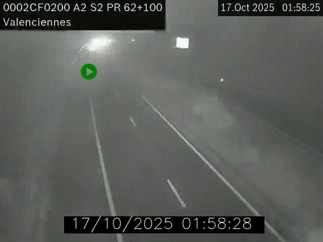 Webcam autoroute A2 à Valenciennes. Vue orientée vers Maubeuge et Mons (Belgique)