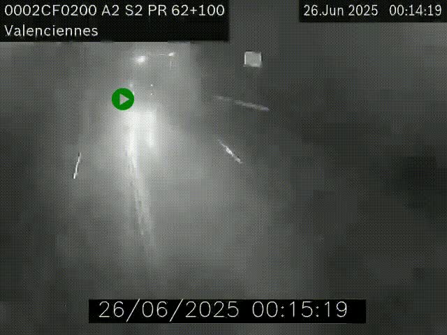 Webcam autoroute A2 à Valenciennes. Vue orientée vers Maubeuge et Mons (Belgique)