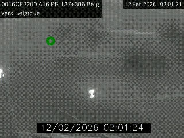 Webcam à la frontière franco-belge au niveau de Bray-Dunes/De-Panne sur l'autoroute A16. Vue orientée vers la Belgique