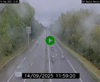 Webcam sur le périphérique de Nantes (N844) entre la Porte de Saint-Luce et la Porte d'Anjou, à l'est de la ville