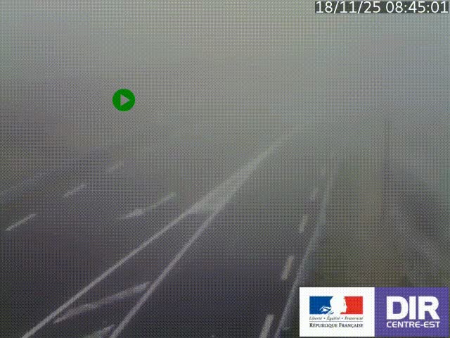 Webcam sur le col Pin Bouchain, vue orientée vers Roanne, en provenance de Lyon sur la nationale 7 (N7)