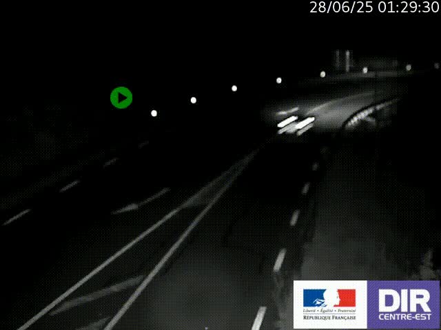Webcam sur le col Pin Bouchain, vue orientée vers Roanne, en provenance de Lyon sur la nationale 7 (N7)