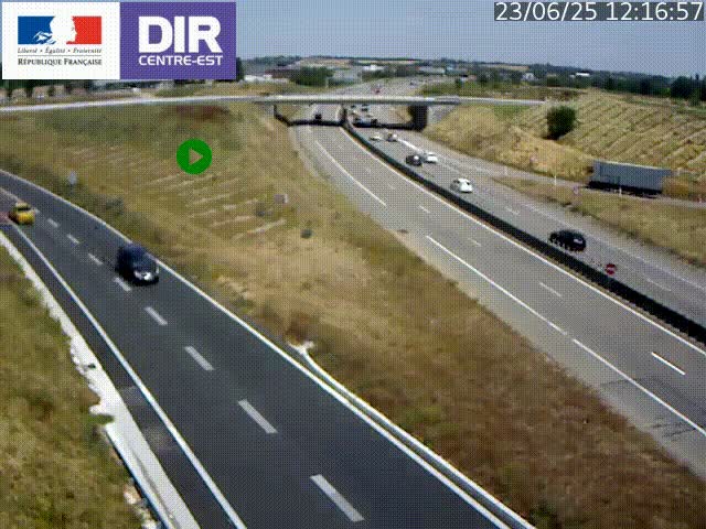 Webcam sur le contournement de Valence, sur la Nationale 7, caméra orientée vers Lyon