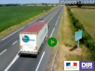 Webcam routière sur la RN7 à hauteur de Toulon-sur-Allier, entre Moulins et Vichy