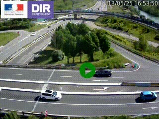 Webcam traffic à Grenoble-sud sur l'autoroute A480. Vue orientée vers l'entrée et la sortie de Grenoble