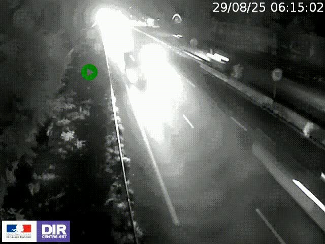 Webcam à Bron sur l'A43 à la jonction avec le boulevard périphérique de Lyon (D383). Vue orientée vers Lyon