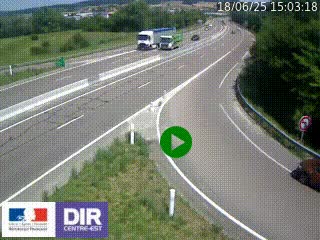 Webcam routière sur la RN6 à Auxerre, à hauteur de la sortie Monéteau, en direction de l'A6 (Gurgy)