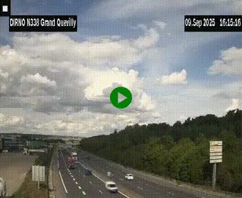 Webcam routière sur N338 à hauteur de Grand-Quevilly en périphérie de Rouen. Vue orientée vers Rouen
