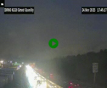 Webcam routière sur N338 à hauteur de Grand-Quevilly en périphérie de Rouen. Vue orientée vers Rouen