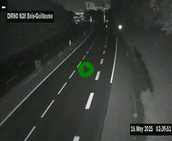 Webcam routière à hauteur de Bois-Guillaume en périphérie de Rouen. Vue orientée vers Rouen