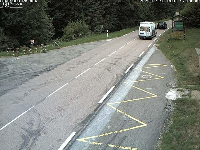 Webcam en haut du col des Fenesses, aussi appelé col du Ménil sur la D486 à 593 mètres d'altitude dans les Vosges