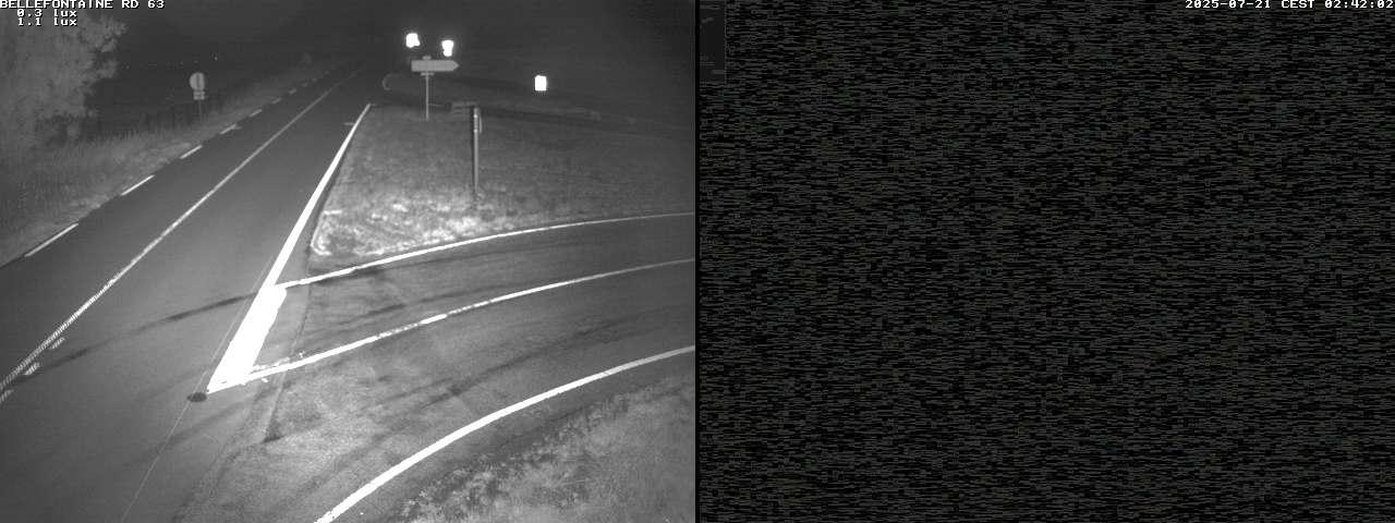 Webcam à Bellefontaine dans les Vosges à 552 mètres d'altitude sur la D63, à la jonction avec la D20A