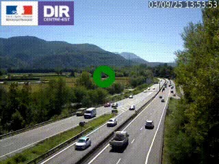 Caméra trafic à Meylan sur la Rocade-Sud de Grenoble en direction d'Aix-en-Provence