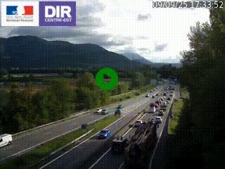 Caméra trafic à Meylan sur la Rocade-Sud de Grenoble en direction d'Aix-en-Provence