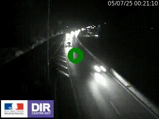 Caméra autoroute sur A6 - Valvert, près de Lyon, en direction de Paris, à hauteur de la sortie 36 Porte du Valvert