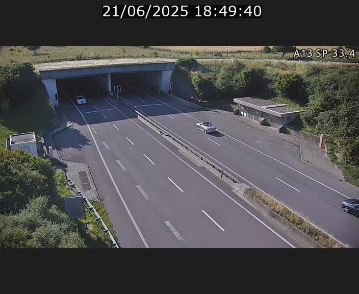 Webcam trafic sur A13 à hauteur d'Altwies en direction de Mondorf-les-bains et en provenance de l'Allemagne