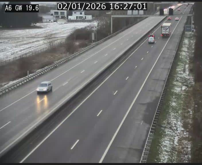 Traffic live webcam Luxembourg - Steinfort - A6 - BK 19.6 - direction Belgique