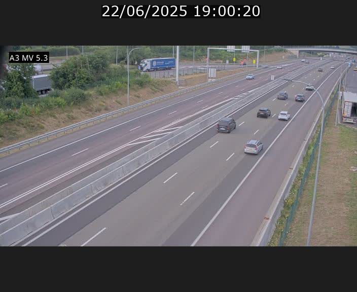 Webcam à l'Aire de Berchem au Luxembourg sur l'A3. Vue orientée vers la France