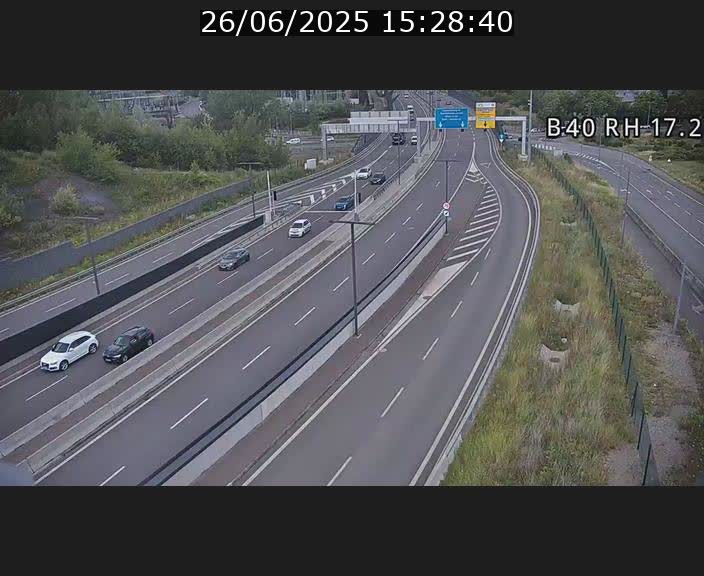 Webcam sur le contournement d'Esch Belval à hauteur de la sortie Université de Luxembourg. Vue orientée vers Luxembourg