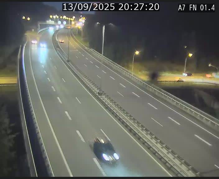 Caméra autoroute Luxembourg A7 - Tunnel Stafelter - direction Echangeur Grünewald