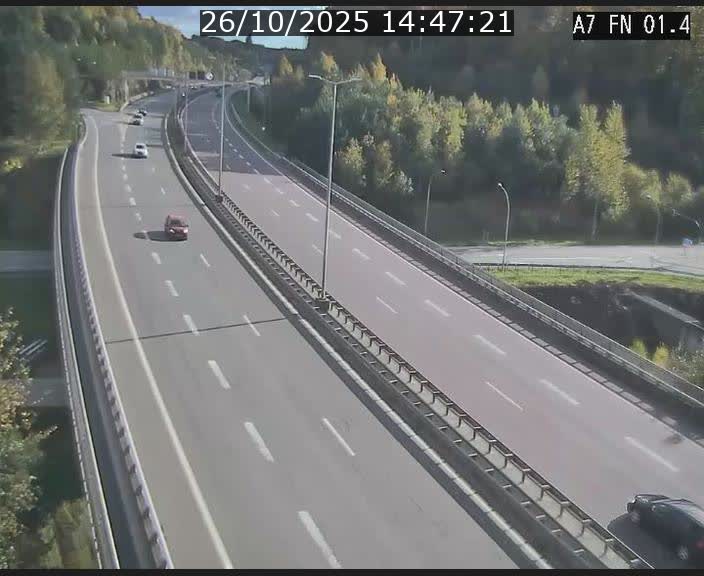 Caméra autoroute Luxembourg A7 - Tunnel Stafelter - direction Echangeur Grünewald