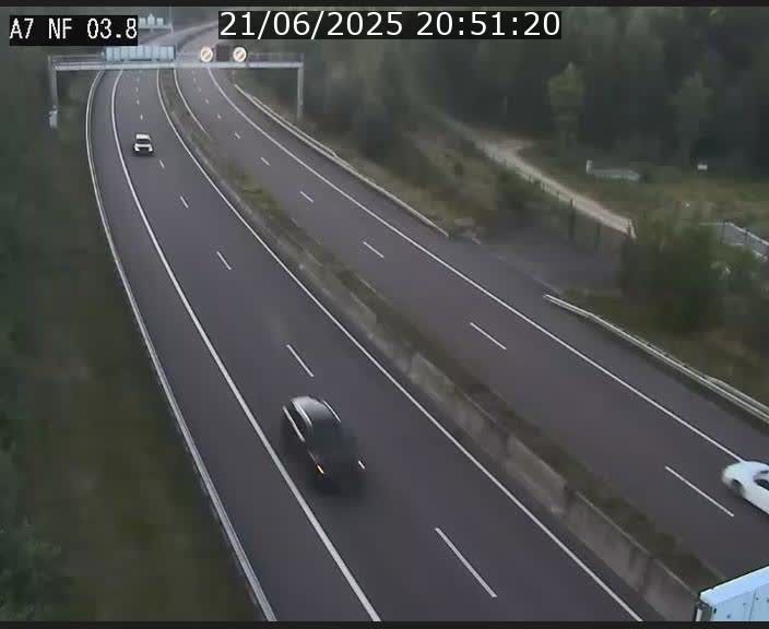 Webcam autoroute A7 au Luxembourg à la sortie du Tunnel Stafelter vers le Nord