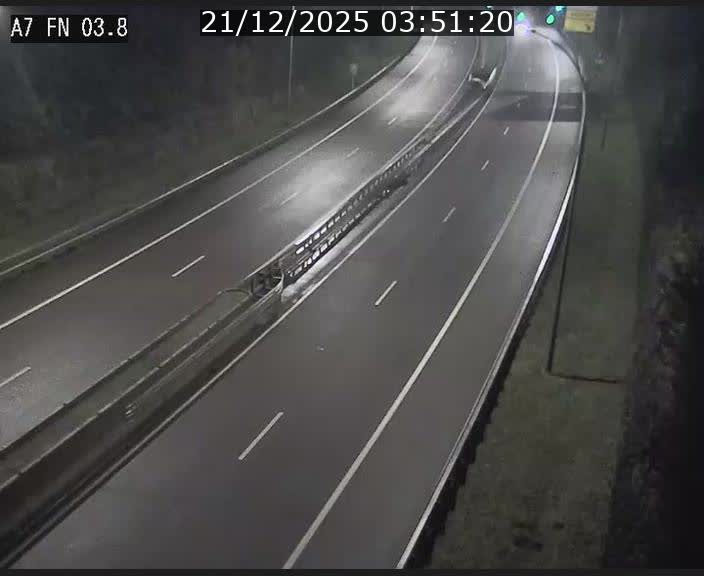 Caméra autoroute Luxembourg A7 - Passage à gibier Rëngelbour - direction Tunnel Stafelter