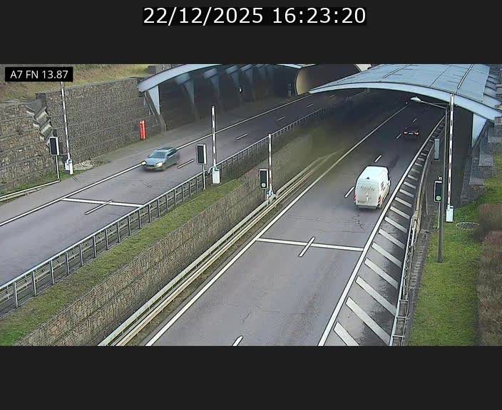 Caméra trafic Luxembourg - A7, Tunnel Gousselerbierg, entrée nord, direction Lorentzweiler