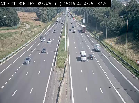 Webcam autoroute Belgique - Viesville - E42 direction Mons - BK 84.35