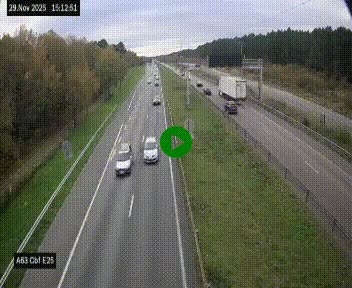 Webcam autoroute A63 en périphérie de Bordeaux au sud-est de la ville, en provenance du bassin d'Arcachon. Vue orientée vers Bordeaux