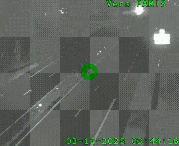 Caméra routière sur l'autoroute A20 au nord de Limoges, à la jonction avec la N520. Vue orientée vers Paris