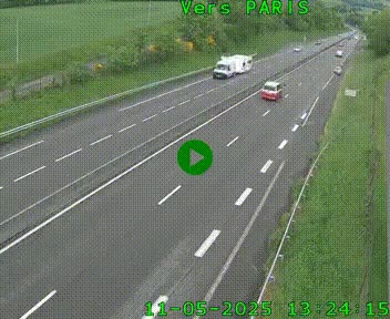 Caméra routière sur l'autoroute A20 à Saint-Hilaire-Bonneval, au sud de Limoges. Vue orientée vers Paris