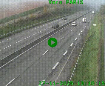 Caméra routière sur l'autoroute A20 à Saint-Hilaire-Bonneval, au sud de Limoges. Vue orientée vers Paris