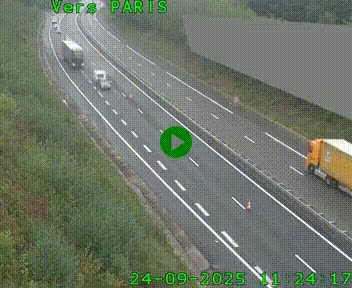 Caméra routière sur l'autoroute A20 à Saint-Pardoux-l'Ortigier, à la jonction avec l'A89. Vue orientée vers Paris