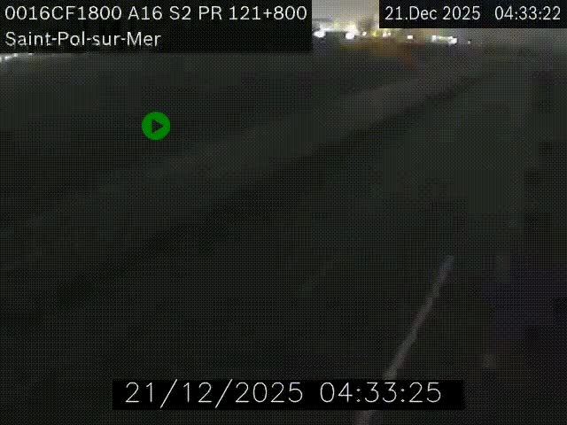 Webcam autoroute A16 à proximité de Dunkerque, à hauteur de la sortie Saint-Pol-sur-Mer. Vue orientée vers Calais