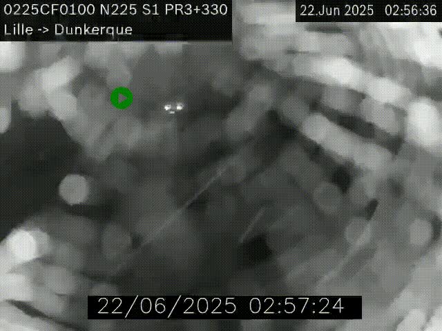 Webcam autoroute A25 (N225) à hauteur de Bergues (Bierne). Vue orientée vers Dunkerque.